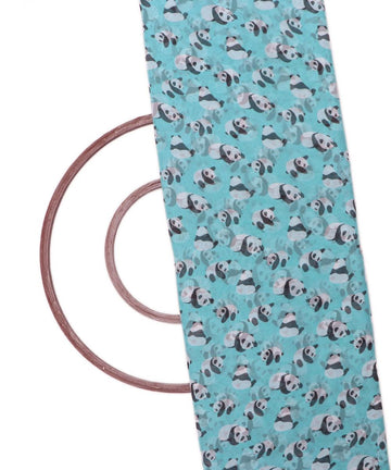 light blue colour floral print georgette fabric 1